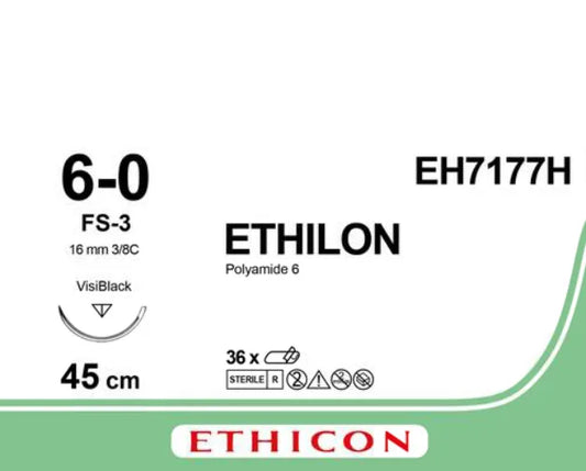 Sutur Ethilon 6-0 FS-3 VisiBl 45cm Svart