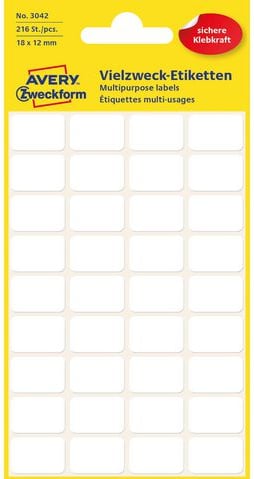 Etikett AVERY manuell 14x38mm hvit (90)