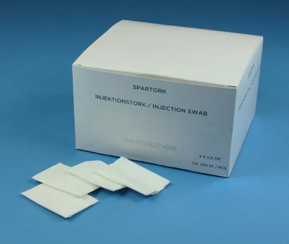 Tupfer cellulose usteril 4x5cm på rull. Injeksjonstørk