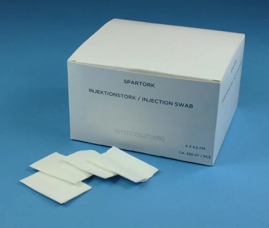 Tupfer cellulose usteril 4x5cm på rull. Injeksjonstørk